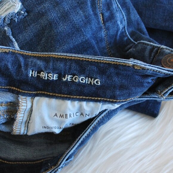 American Eagle Next Level Stretch Distressed Hi Rise Jegging Jeans Size 00 - Picture 9 of 9